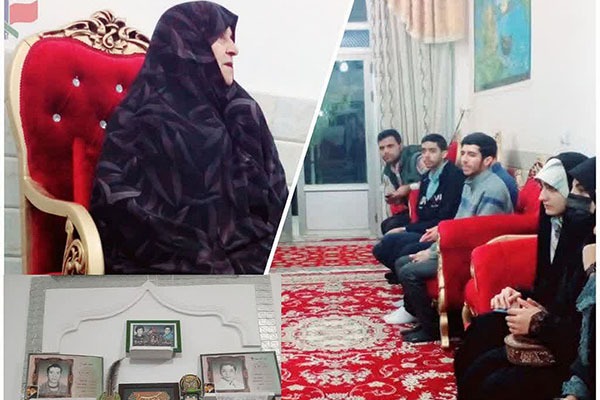 دیدار دانشجویان دانشکده قرآنی میبد با مادر شهیدان فلاح