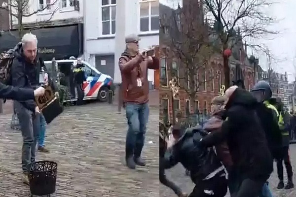 حمله معترضان به عاملان قرآن‌سوزی در هلند + فیلم