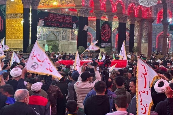 وداع با پیکر شهید سید رضی موسوی در سوریه  و عراق + فیلم