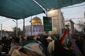 موکب نداء الاقصی در مسیر نجف به کربلا