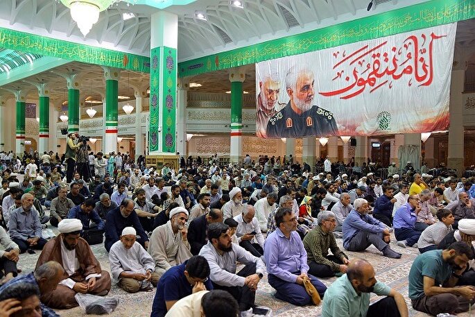 عکس | محفل شام عید سعید غدیر در حرم بانوی کرامت