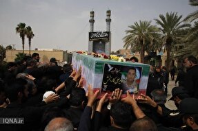 پیکر شهید مدافع مقاومت در بافق تشییع شد + عکس