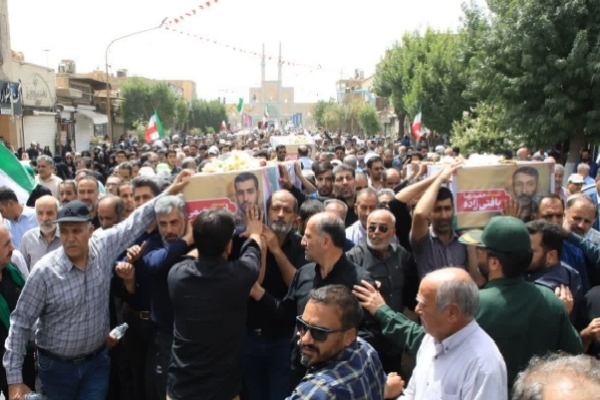 آیین تشییع شهدای تجاوز رژیم صهیونیستی در یزد