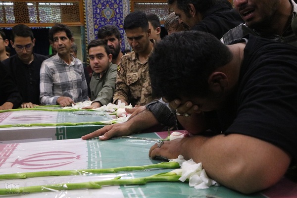 مراسم وداع با شهدای حمله رژیم صهیونیستی به یزد