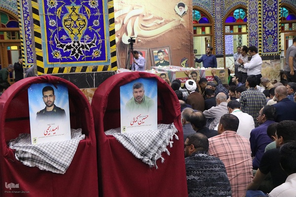 مراسم وداع با شهدای حمله رژیم صهیونیستی به یزد