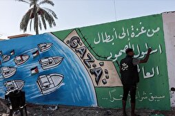 Gazze’deki Filistinli ressamlardan “Küresel Sumud Filosu’na” duvar resimli teşekkür